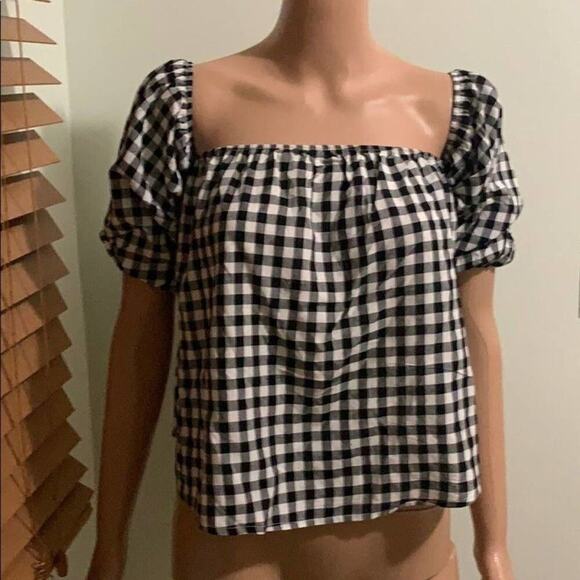 NWT HIPPIE‎ ROSE GINGHAM OFF THE SHOULDER S… - Picture 1 of 6